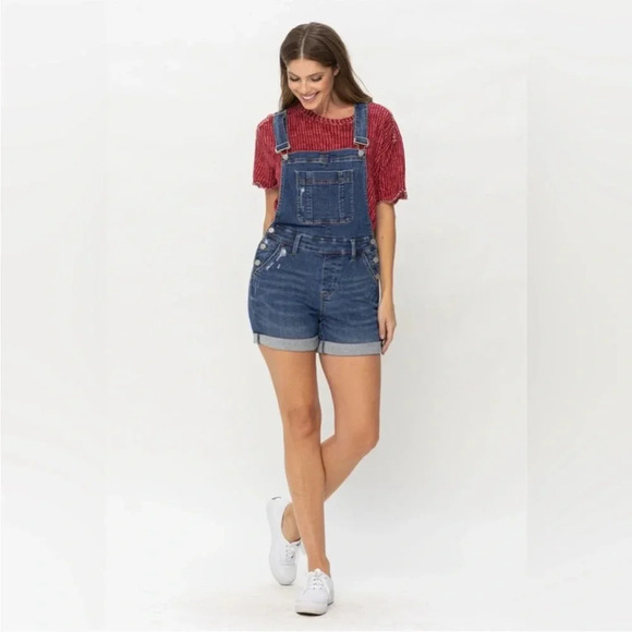 Judy Blue Denim Short Overalls S - Picture 11 of 13